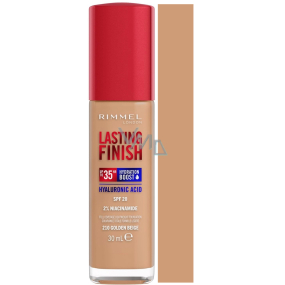 Rimmel Lasting Finish Hyaluronic Acid dlouhotrvající hydratační make-up 210 Golden Beige 30 ml