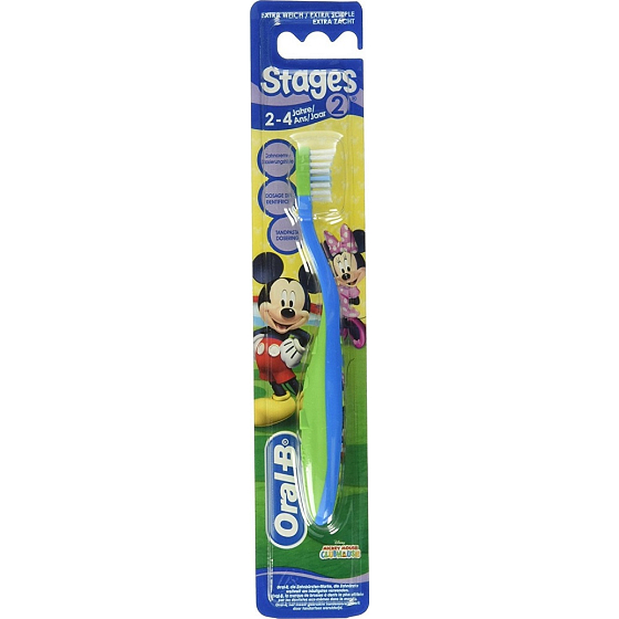 Oral-B Stages Mickey Mouse 2 extra jemný zubní kartáček pro děti 2-4 roky