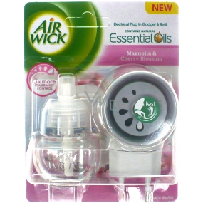 Air Wick Magnolie & Třešeň elektrický osvěžovač vzduchu komplet 19 ml