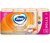 Zewa Deluxe Aqua Tube Cashmere Peach parfémovaný toaletní papír 3 vrstvý 150 útržků 16 kusů, rolička, kterou můžete spláchnout
