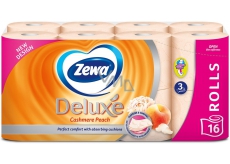 Zewa Deluxe Aqua Tube Cashmere Peach parfémovaný toaletní papír 3 vrstvý 150 útržků 16 kusů, rolička, kterou můžete spláchnout
