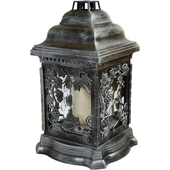 Admit Lampa skleněná Šedá lucerna s vinným motivem 25,5 cm 36 hodin 100 g LA207