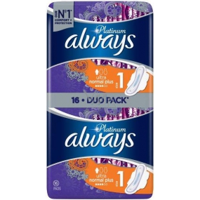 Always Platinum Collection Ultra Normal Plus hygienické vložky s křidélky 2 x 8 kusů