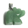 Avanturin Medvěd přívěsek přírodní kámen, ručně broušená figurka 1,8 x 2,5 x 8 mm, kámen lásky, radosti