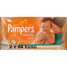 Pampers Naturally Clean Vlhčené ubrousky 2 x 64 kusů