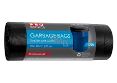 Pro Service Garbage Bags na odpad černé 20 µ, 120 litrů 70 x 110 cm 20 kusů