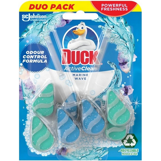 Duck Active Clean Marine Wave WC závěs do toalety, 2 × 38,6 g