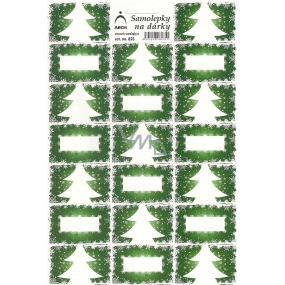 Arch Stromeček zelený vánoční samolepky na dárky 20 etiket 1 arch