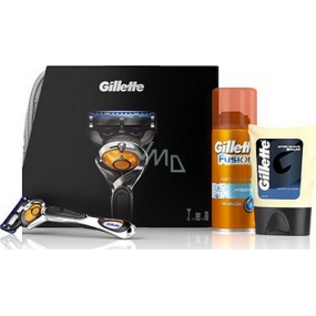Gillette Fusion ProGlide holicí strojek + gel na holení 75 ml + balzám po holení 50 ml + cestovní taška, kosmetická sada pro muže