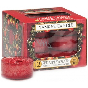 Yankee Candle Red Apple Wreath - Věnec z červených jablíček vonná čajová svíčka 12 x 9,8 g