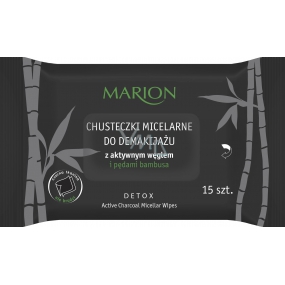 Marion Detox Active Charcoal micelární vlhčené odličovací ubrousky 15 kusů