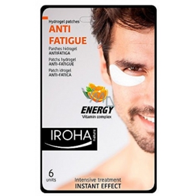 Iroha Anti-Fatigue Energy Hydrogelové polštářky pod unavené oči pro muže s vitamínovým komplexem 6 kusů
