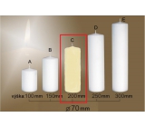 Lima Gastro hladká svíčka slonová kost válec 70 x 200 mm 1 kus