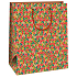 Ditipo Dárková papírová taška 26,4 x 13,7 x 32,4 cm béžová, s geometrickými vzory