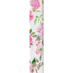 Nekupto Dárkový balicí papír 70 x 150 cm bílý růžové květy 930 30
