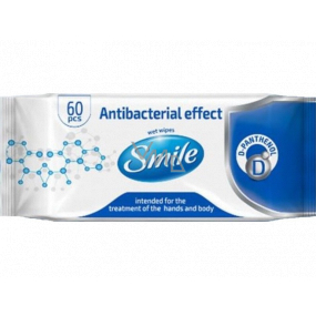 Smile Wet Wipes vlhčené ubrousky na ruce a tělo s antibakteriálním efektem 60 kusů