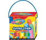 Colorino Jumbo Chalk chodníkové křídy krabice s uchem 8 barev 15 kusů