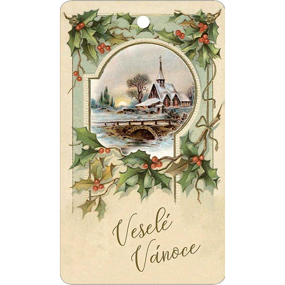 Bohemia Gifts Aromatická vonná karta Veselé Vánoce jemná a čistá vůně 11 x 6,3 cm