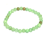Jadeit zelený náramek elastický přírodní kámen, kulička 6 mm / 16 - 17 cm