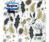 Regina Papírové ubrousky 1 vrstvé 33 x 33 cm 20 kusů Vánoční zlaté a černé listy