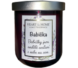 Heart & Home Sladké třešně sójová vonná svíčka s nápisem Babička 110 g