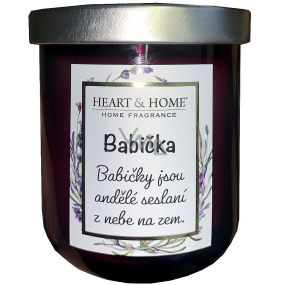 Heart & Home Sladké třešně sójová vonná svíčka s nápisem Babička 110 g