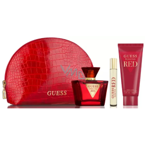 Guess Seductive Red toaletní voda pro ženy 75 ml + tělové mléko 100 ml + toaletní voda 15 ml miniatura + etue, dárková sada pro ženy