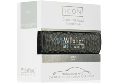 Millefiori Milano Icon Nero - Černá vůně do auta Shades Metal tmavě hnědá voní až 2 měsíce 47 g