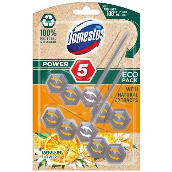 Domestos Power 5 Eco Pack Tangerine Flower WC tuhý blok 2 x 55 g