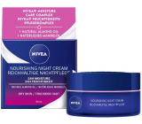 Nivea 24h Moisture výživný noční krém pro suchou až citlivou pleť 50 ml