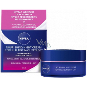 Nivea 24h Moisture výživný noční krém pro suchou až citlivou pleť 50 ml