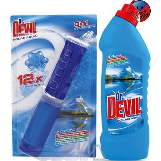 Dr. Devil Polar Aqu Wc Point Block 75 ml + Dr. Devil Polar Aqua tekutý čistič 750 ml