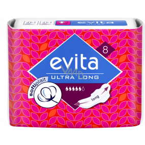 Evita Ultra Long Softiplait hygienické vložky s křidélky 8 kusů