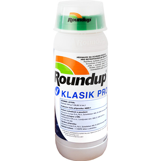 Roundup Klasik Pro k hubení vytrvalých a jednoletých plevelů, 1 l