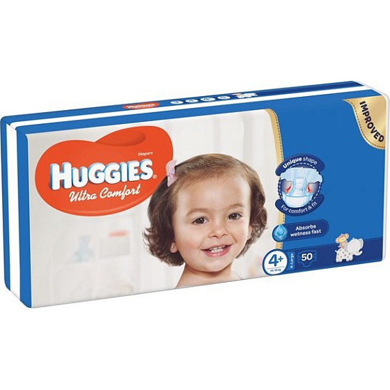 Huggies Ultra Comfort Jumbo velikost 4+ 10-16 kg plenkové kalhotky 50 kusů