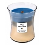 WoodWick Trilogy Nautical Escape - Ráj na pobřeží vonná svíčka s dřevěným knotem a víčkem sklo velká 609,5 g
