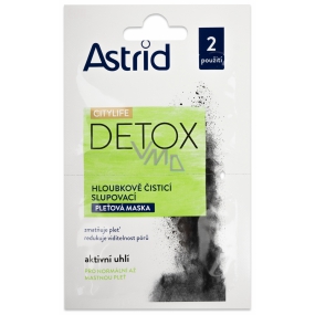 Astrid Citylife Detox hloubkově čisticí slupovací pleťová maska pro normální až mastnou pleť 2 x 8 ml