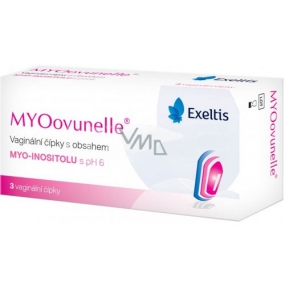 Exeltis MYOovunelle vaginální čípky s obsahem myo-inositolu s pH 6, vytváří optimální podmínky pro napomáhající oplodnění vajíčka 3 kusy