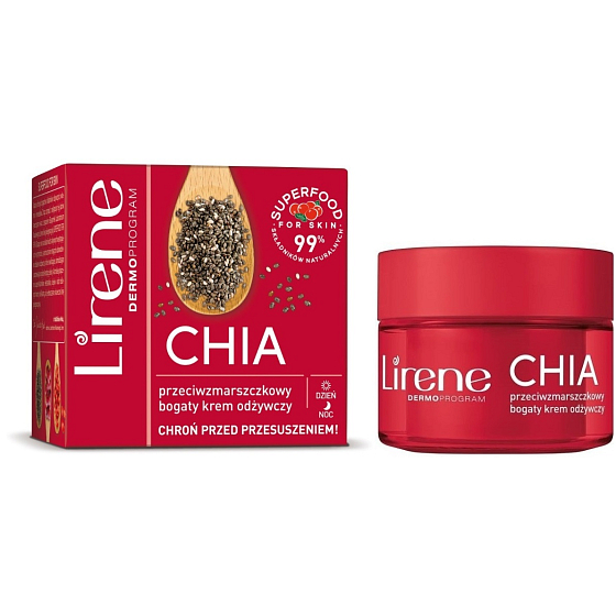 Lirene Dermo Program Superfood Chia s výtažkem z chia bohatý výživný denní i noční krém 50 ml
