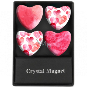 Albi Krystalové magnetky Růžová srdce 4 kusy