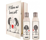 Bohemia Gifts S tebou mě baví svět sprchový gel 200 ml + šampon na vlasy 200 ml, kniha kosmetická sada