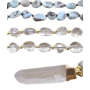 108 Mala Larimar náhrdelník meditační šperk, přírodní kámen surový křišťál, nuget 6 - 9 mm, přívěsek 8 - 15 x 45 - 70 mm