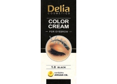 Delia Cosmetics Color Cream barvící krém na obočí s arganovým olejem 1.0 Black 15 ml + 15 ml