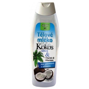 Bione Cosmetics Kokos & Vitamín E, Allantoin výživné tělové mléko pro všechny typy pokožky 500 ml