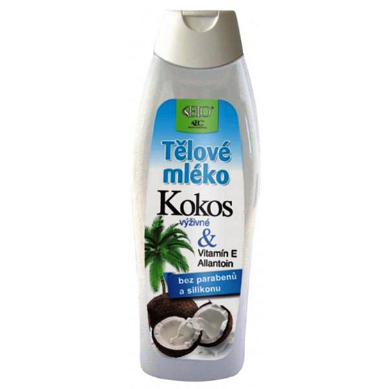 Bione Cosmetics Kokos & Vitamín E, Allantoin výživné tělové mléko pro všechny typy pokožky 500 ml