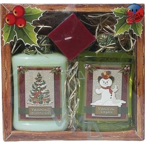 Bohemia Gifts Veselé Vánoce Oliva sprchový gel 300 ml + lázeň 300 ml + svíčka, kosmetická sada