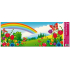 Okenní fólie bez lepidla krajinka s duhou a tulipánem 60 x 22,5 cm 1 kus