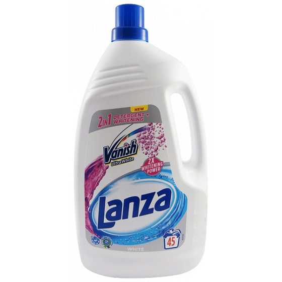 Lanza Vanish White gel tekutý prací prostředek na bílé prádlo k odstranění skvrn 45 dávek 2,97 l