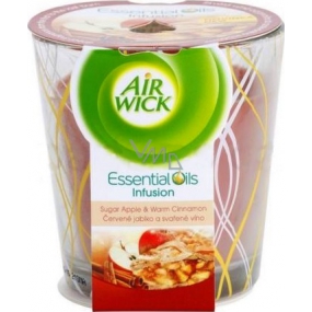 Air Wick Essential Oils Infusion Červené jablko & Svařené víno vonná svíčka ve skle 105 g