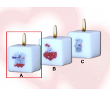 Lima Me to You Medvídci 2 svíčka s obtiskem bílá krychle 45 x 45 mm 1 kus